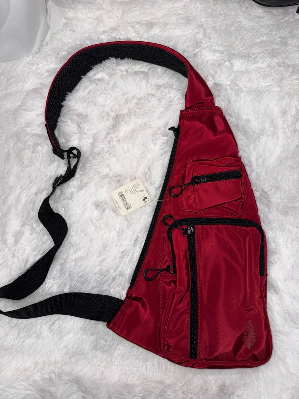 Free People Red Sling Bag with Black Strap